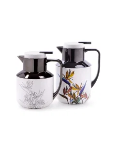 White rhinestone thermos set with pattern