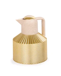 Linda thermos 1 liter golden wooden