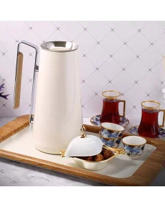 Pino cream thermos with steel handle 1 liter