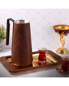 Pino thermos dark wooden with black handle 1 liter