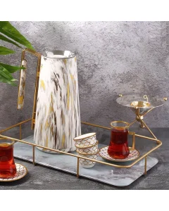 Pino marble thermos with golden handle 1 liter