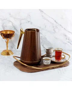 Viola thermos 1 liter dark wooden