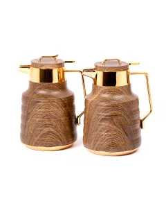 Gilded wooden crocito thermos set