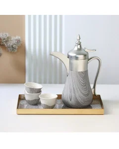 Lavender thermos 0.5 liter marble silver