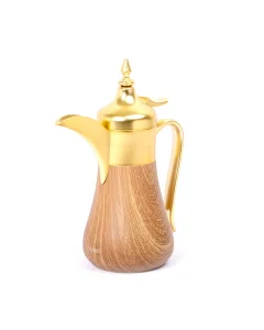 Lavender thermos 0.5 liter golden wooden