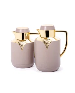 Amjad thermos set golden brown