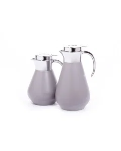 Aseel thermos set, 2 pieces, silver-gray steel