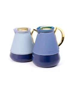 Lamar thermos set, 2 pieces, sky blue leather