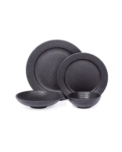 Dinner set 16 pieces black