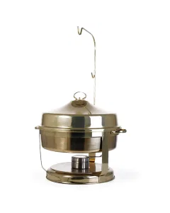 A circular buffet heater with a wax base   8 liters