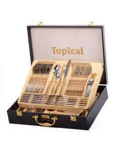 Spoon Bag 86 Pieces Silver Gold