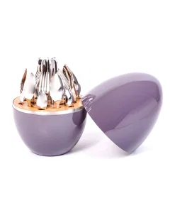 Cutlery set oval 24 pieces purple