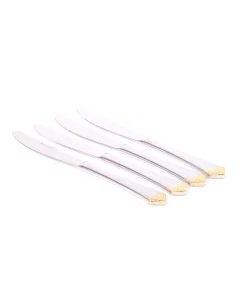 4 piece gilded dinner knife set