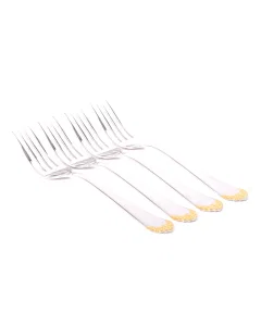 4 piece gilded dinner fork set