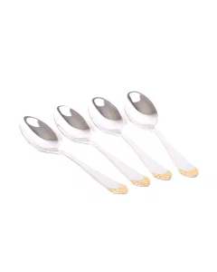 Set of 4 gilded tea spoons