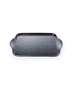 Black ceramic serving plate