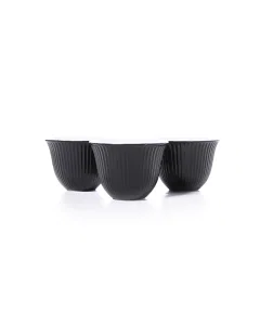 Black ceramic cup set, 12 pieces