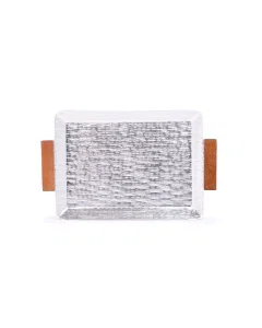 Rectangle tray with small wooden handle