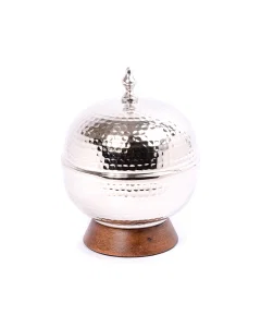 Wooden nickel serving bowl 14 cm