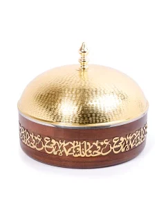 3 liter golden nickel wooden serving bowl