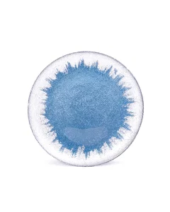 Silver blue glass plate