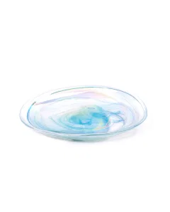 Large green oval glass dish