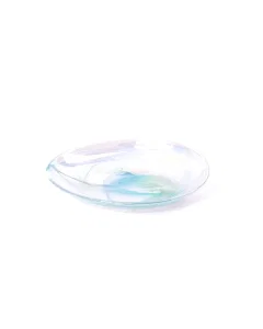 Small green oval glass dish