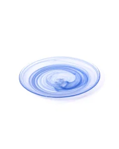 Medium blue wavy glass dish