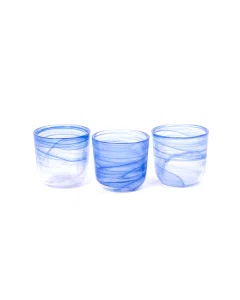 Corrugated blue mug set