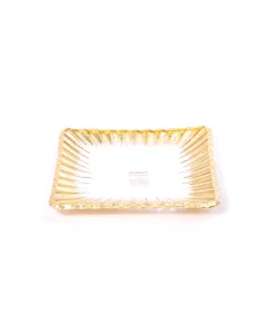 Medium golden glass serving tray