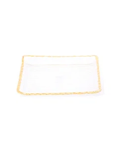 Gold square glass plate