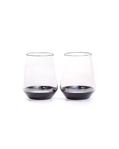 A set of Turkish crystal juice cups, 6 pieces, black