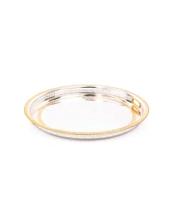 Medium golden silver circular tray