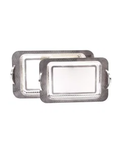 A set of 2 steel trays