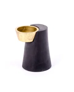 Black gold candle holder