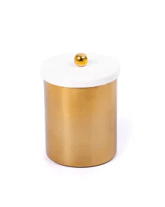 Golden box with white marble lid
