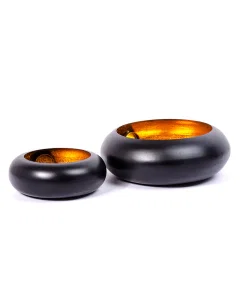 black gold candle holder set