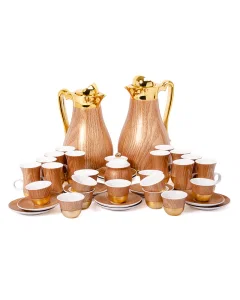 39 Pieces Golden Wooden Guest Set
