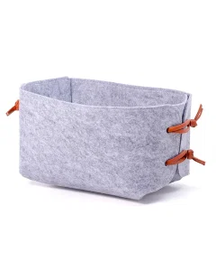 Large gray felt storage basket