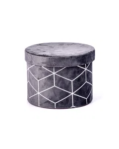 Small gray velvet storage box