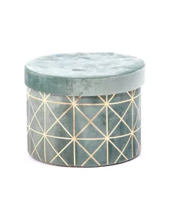 Large green velvet storage box