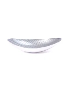 Gray oval serving dish