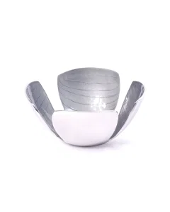 Gray deep rose shape serving dish