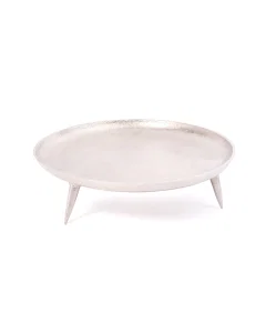 Large round silver serving tray