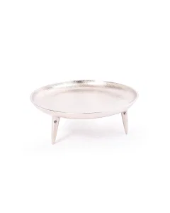 Small round silver serving tray