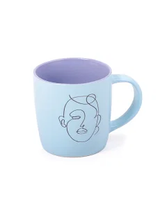 Blue painted porcelain cup