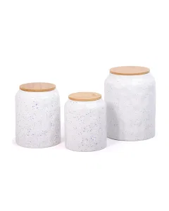 Set of 3 porcelain storage boxes