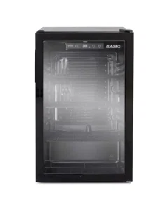 Basic refrigerator, single door, 4.4 feet, black glass, 126 litres