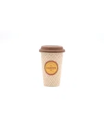 Porcelain cup white with a silicon cover