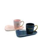 Porcelain cup and saucer set 2 pieces